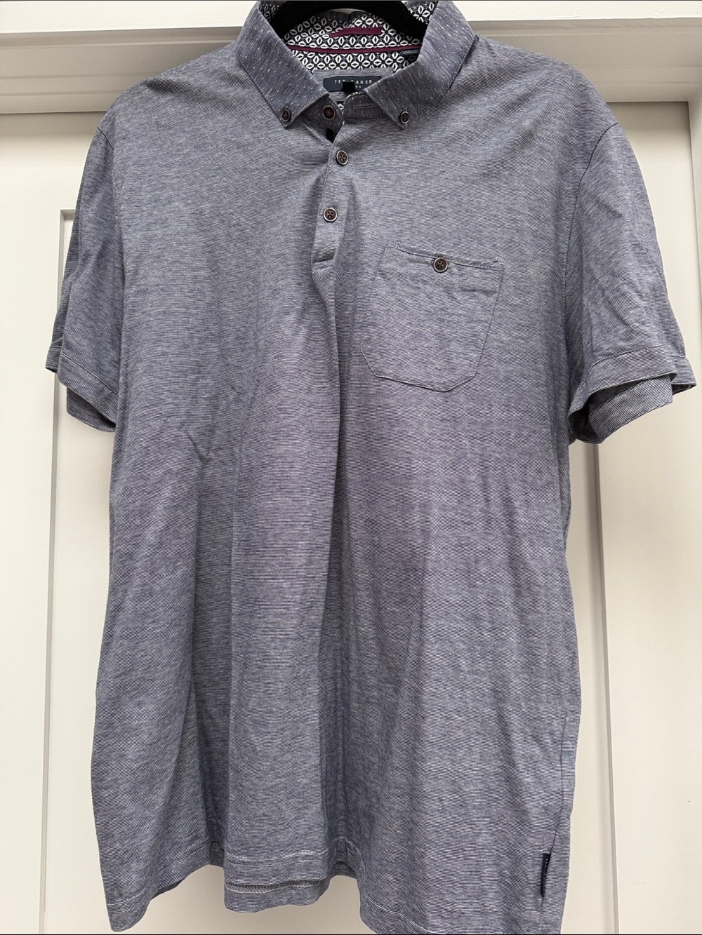 Ted Baker Men's Blue Polo with Button-Down Collar